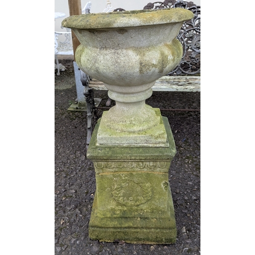 9 - A Pair Of Large Composite Concrete Planters - 82 x 52cm