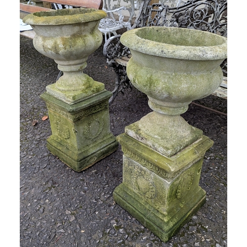 9 - A Pair Of Large Composite Concrete Planters - 82 x 52cm