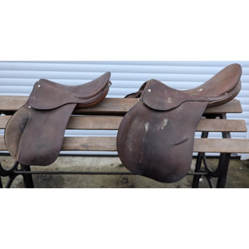 38 - A Pair Of English Leather Saddles