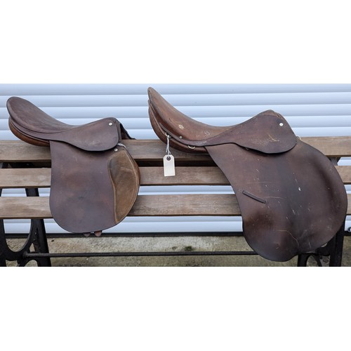 38 - A Pair Of English Leather Saddles