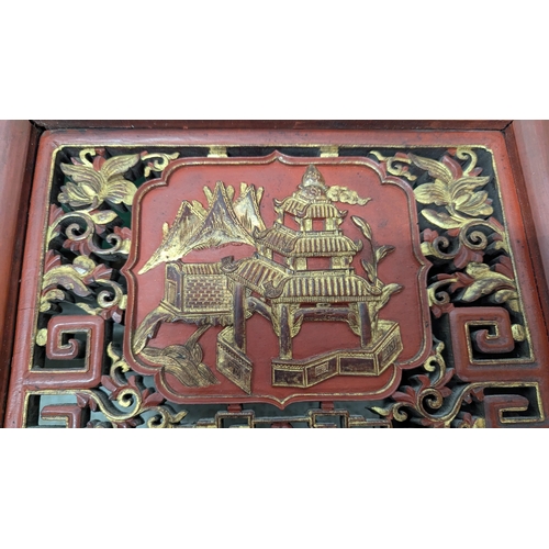 86 - An Antique Chinese Carved Wooden Bed Canopy - 158 x 60 x 39cm