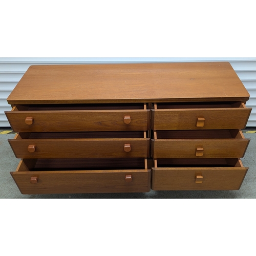 503 - Mid Century Stag 6 Drawer Chest Of Drawers - 65 x 138 x 48cm