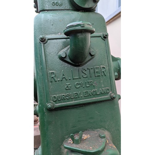 92 - A Lister Stationary Engine - Believed to be a CS 6-1 Single Cylinder Water Cooled Diesel Engine on T... 