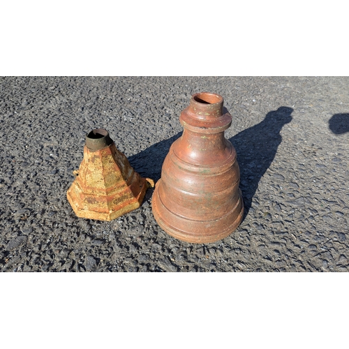 6E - An antique Cast Iron and Terracotta Drain Hoppers