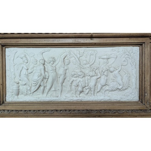 1F - An Antique Pine Fire Surround with Cameo Central Plaque