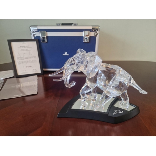 73 - Swarovski Silver Crystal 'Elephant', Numbered and Limited Edition 08462 / 10000, (2006), (# 854407 /... 