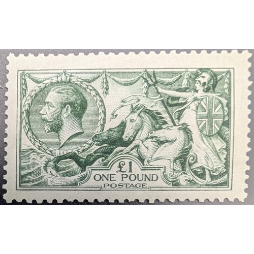 183 - GB 1913 £1 Dull Blue Green. Exceptionally Fine and Fresh Unmounted. Original Gum. Example printed by... 