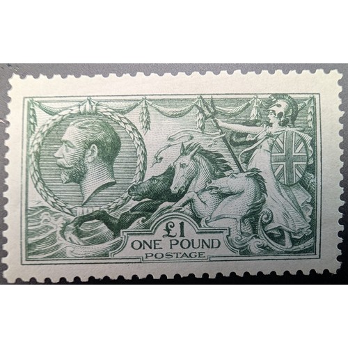 183 - GB 1913 £1 Dull Blue Green. Exceptionally Fine and Fresh Unmounted. Original Gum. Example printed by... 