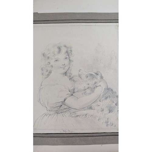 18 - A 19th Century Scrapbook Containing Original Artworks , Entomology, Antique Postcards, Prints and Cu... 