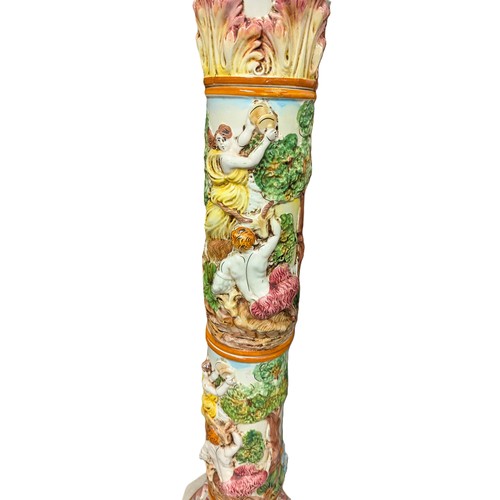 24 - A Set of Matching Majolica Jardinières   - Capo Di Monte Style  Largest  130cm High   & 96cm High