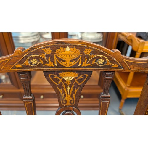 28 - A Pair of Edwardian Inlaid Chairs