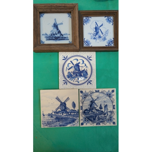 259 - Delftware Collection Including Tiles, Vases, Candleholders, Trinket Pots, And Much More