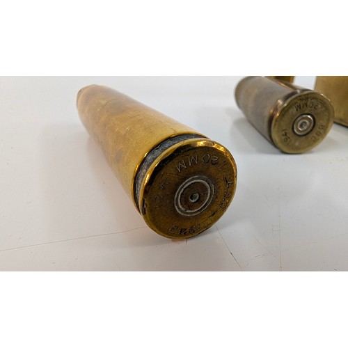 13 - A 1941 Inert 20mm Shell, Shell Cases, Princess Mary WWI Christmas Tin and Cigarette  Case