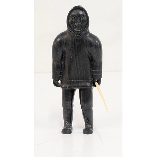 7 - A Carved Figure of an Inuit Hunter Attributed to Johnny Mako SNR Sanikiluag - Baffin  Island, Third ... 