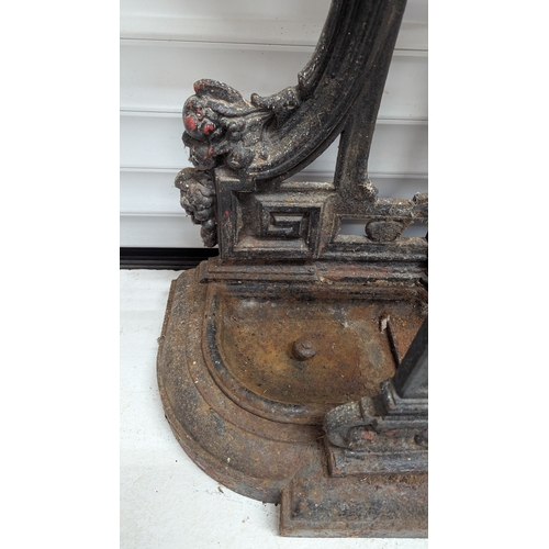 2 - 19th Century Cast Iron Coalbrookdale Hall Stand With Original Tray - 209 x 79 x 30cm