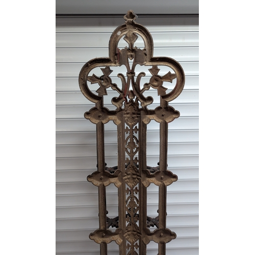 2 - 19th Century Cast Iron Coalbrookdale Hall Stand With Original Tray - 209 x 79 x 30cm