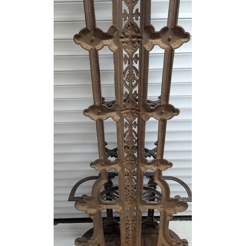 2 - 19th Century Cast Iron Coalbrookdale Hall Stand With Original Tray - 209 x 79 x 30cm