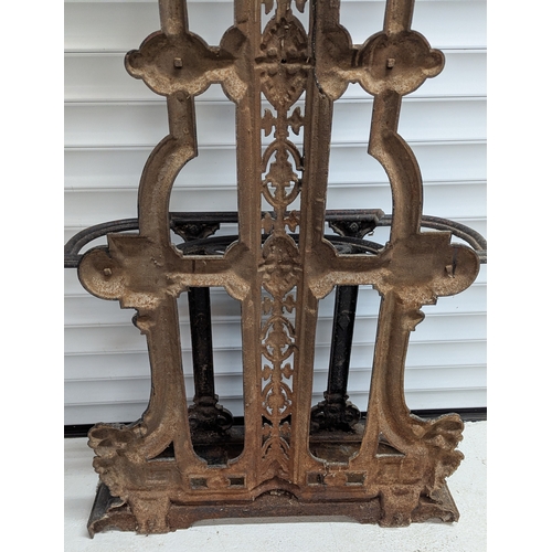 2 - 19th Century Cast Iron Coalbrookdale Hall Stand With Original Tray - 209 x 79 x 30cm