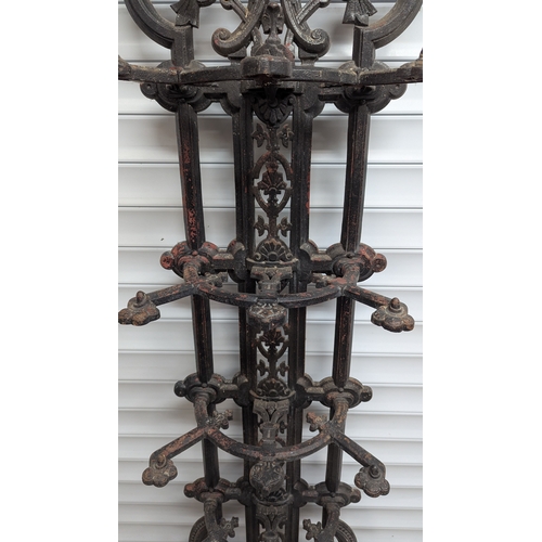 2 - 19th Century Cast Iron Coalbrookdale Hall Stand With Original Tray - 209 x 79 x 30cm