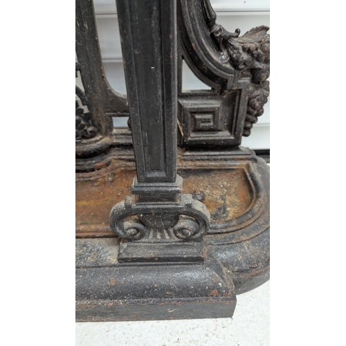 2 - 19th Century Cast Iron Coalbrookdale Hall Stand With Original Tray - 209 x 79 x 30cm