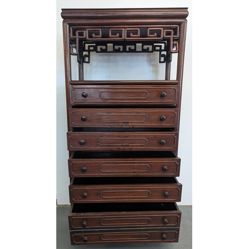 11 - Antique Chinese Chest Of 6 Drawers - Slight Damage To Top As Pictured - 113 x 55 x 38cm