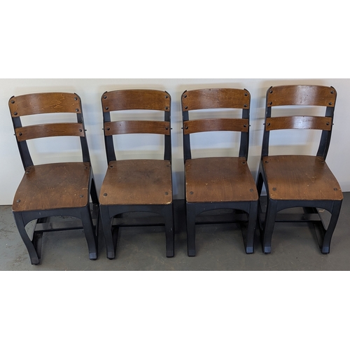 27 - 4x Restoration Hardware Industrial Style Children's Chairs