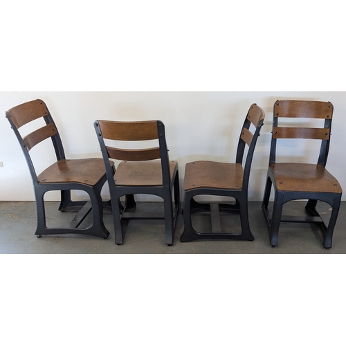 27 - 4x Restoration Hardware Industrial Style Children's Chairs
