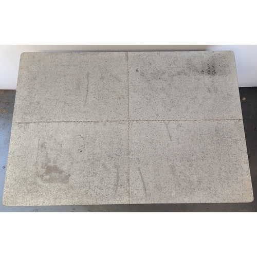 28 - Restoration Hardware Zinc Topped Children's Table On Castors - 59 x 112 x 77cm