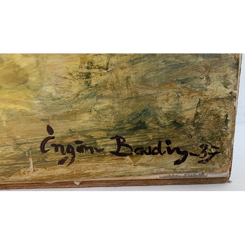 50 - A reproduction Eugène Boudin (fl. 20th Century): the Jetty at Trouville, 1937

A lively and atmosphe... 