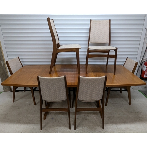 D Scan Danish Mid Century Extending Teak Dining Table With 6 chairs ...