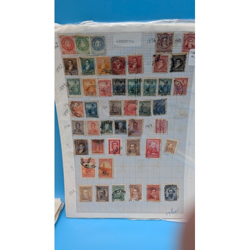 53 - South America collection of stamps on leaves