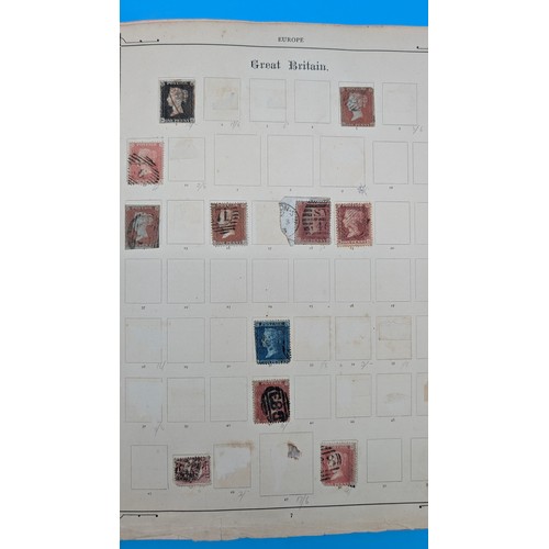 3 - Old Imperial Stamp Album with Sparce World Collection including 4 Margin 1d Black