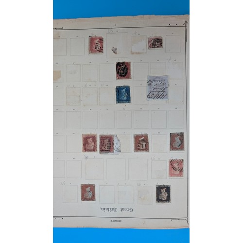 3 - Old Imperial Stamp Album with Sparce World Collection including 4 Margin 1d Black