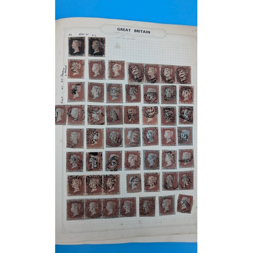 12 - A Collection of GB and Commonwealth Stamps inc. 4 x Penny Blacks, 2d Blues (Mixed Condition). 4 Albu... 