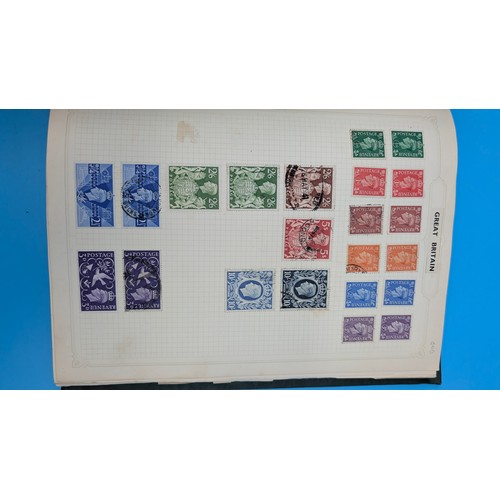 12 - A Collection of GB and Commonwealth Stamps inc. 4 x Penny Blacks, 2d Blues (Mixed Condition). 4 Albu... 