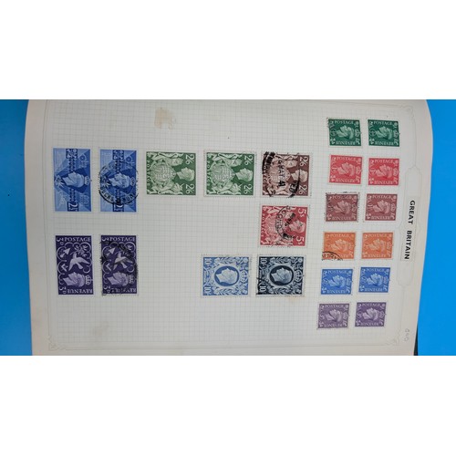 12 - A Collection of GB and Commonwealth Stamps inc. 4 x Penny Blacks, 2d Blues (Mixed Condition). 4 Albu... 