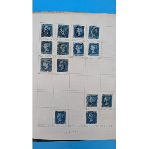 12 - A Collection of GB and Commonwealth Stamps inc. 4 x Penny Blacks, 2d Blues (Mixed Condition). 4 Albu... 
