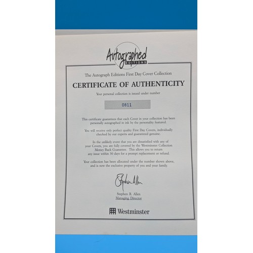 180 - 5 x Personally Autographed First Day Covers: Sir Bobby Charlton, Geoff Hurst, Stirling Moss, Daley T... 