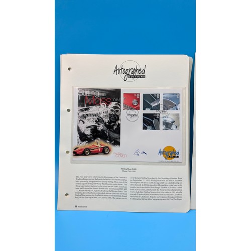 180 - 5 x Personally Autographed First Day Covers: Sir Bobby Charlton, Geoff Hurst, Stirling Moss, Daley T... 