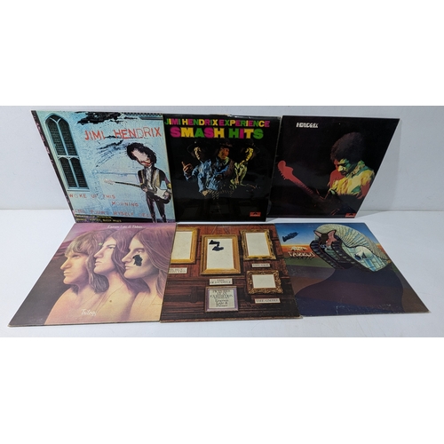 A fine mixed lot of six original vinyl LP records featuring iconic ...