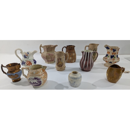 113 - Antique & Vintage Ceramic Jugs and Pitchers – A varied group of creamers, small jugs and water pitch... 