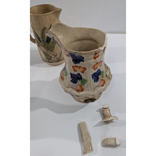 113 - Antique & Vintage Ceramic Jugs and Pitchers – A varied group of creamers, small jugs and water pitch... 