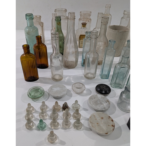 116 - Large Mixed Lot of Antique & Vintage Bottles – Apothecary, Medicine, Perfume, Ink, Food Jars + Stopp... 