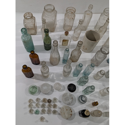 116 - Large Mixed Lot of Antique & Vintage Bottles – Apothecary, Medicine, Perfume, Ink, Food Jars + Stopp... 