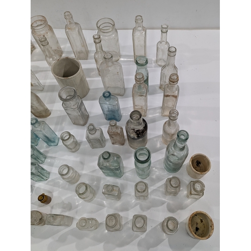 116 - Large Mixed Lot of Antique & Vintage Bottles – Apothecary, Medicine, Perfume, Ink, Food Jars + Stopp... 