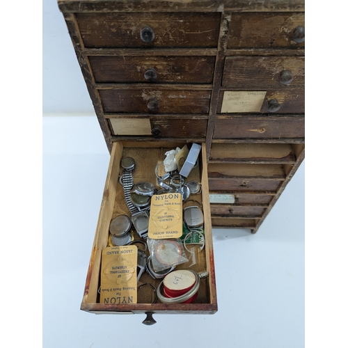 123 - Vintage Watchmaker’s Parts Cabinet w/ Contents

Early–mid 20th century wooden watchmaker’s cabinet w... 