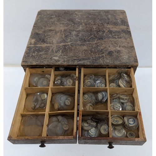 123 - Vintage Watchmaker’s Parts Cabinet w/ Contents

Early–mid 20th century wooden watchmaker’s cabinet w... 