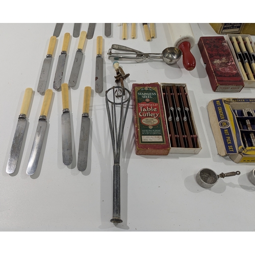 138 - Large Collection of Vintage Cutlery & Kitchen Implements.
An assorted lot including numerous boxed a... 