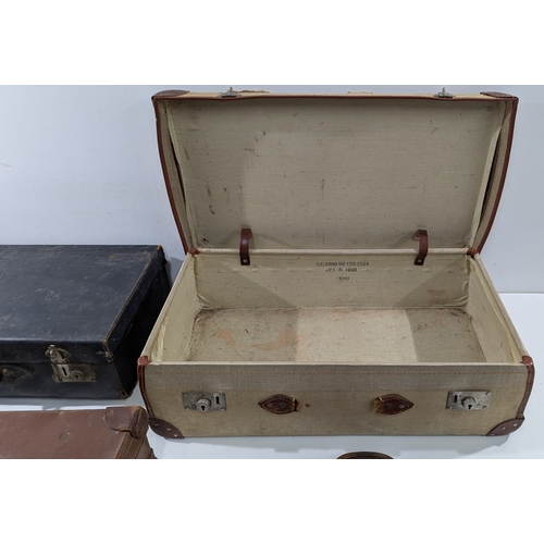 145 - Vintage Luggage and Briefcases
Assorted group of vintage luggage including hard-sided suitcases, fab... 