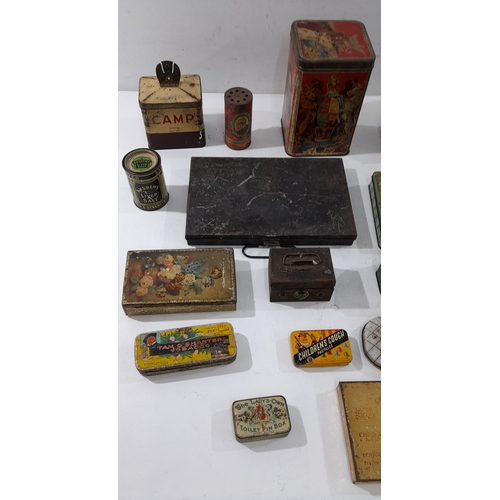 A collection of vintage and early 20th-century tins and boxes ...